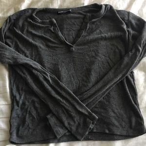Grey long sleeve brandy top